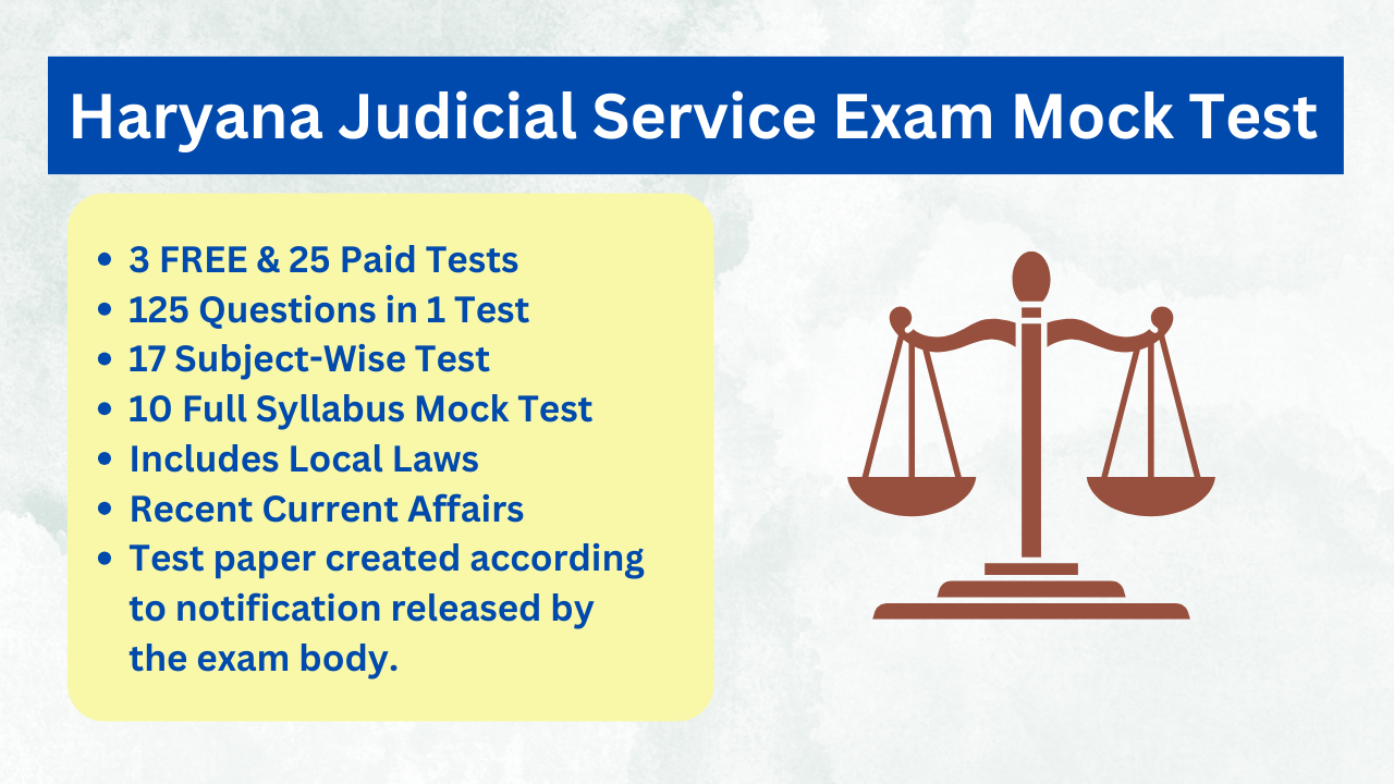 Haryana Judicial Service Exam 2024 Mock Test Series