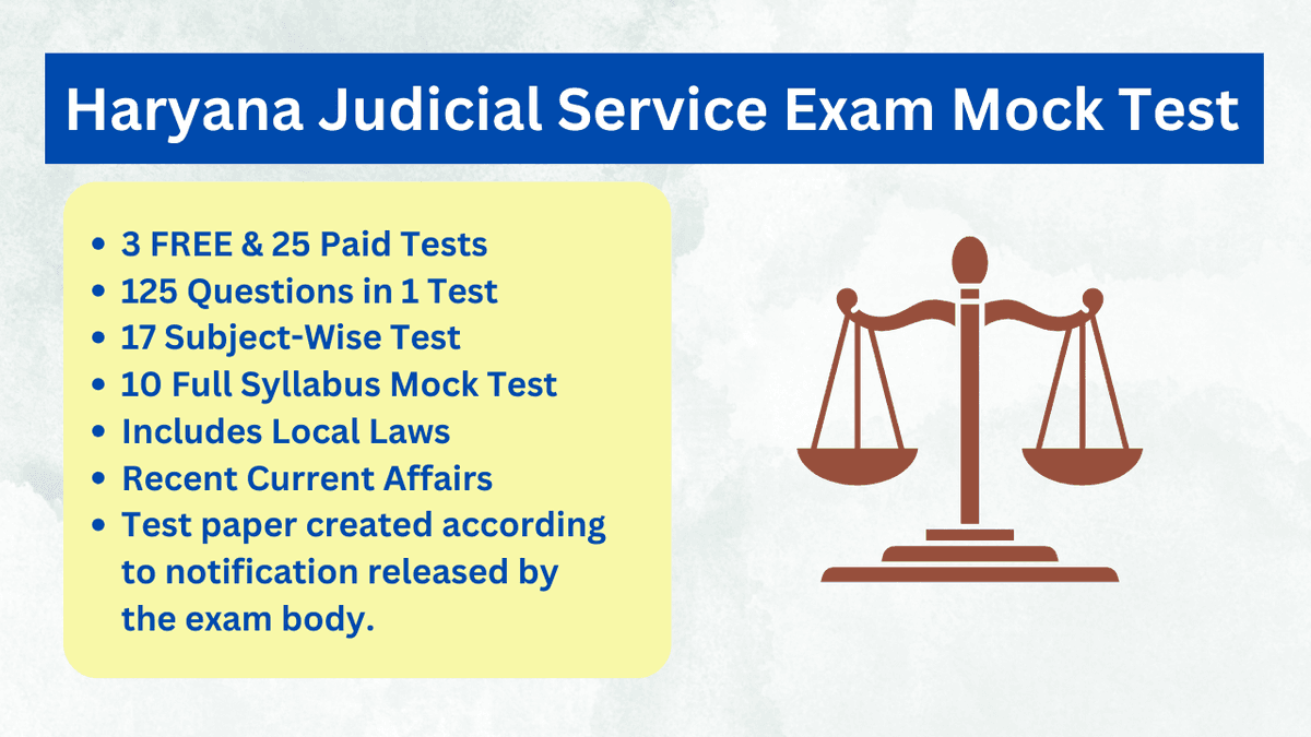 Haryana Judicial Service Exam 2024 Mock Test Series